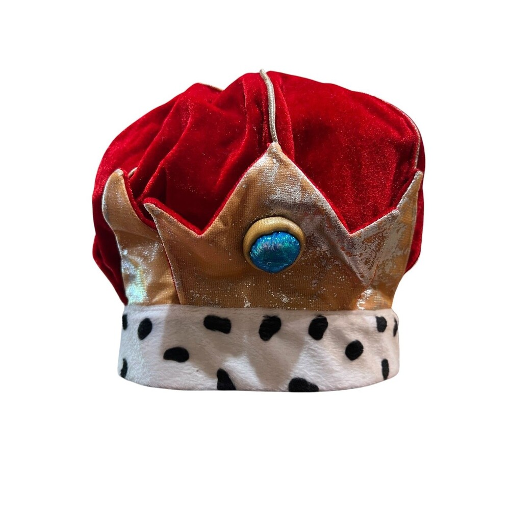 Disquise Head Trip Red Velvet Plush Kings Crown Fits Large Youth